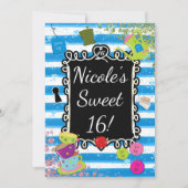 Alice Wonderland Tea Party Hart Lijst Uitnodiginge Kaart (Voorkant)