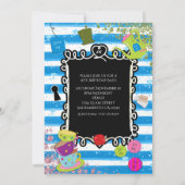 Alice Wonderland Tea Party Hart Lijst Uitnodiginge Kaart (Achterkant)