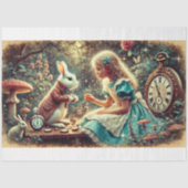 Alice Wonderland Tijdwaarneming Schatten Decoupage Tissuepapier (Voorkant)