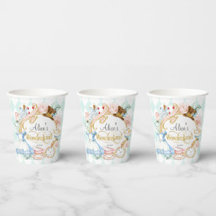 Alice Wonderland was gek op een theefeestje Papieren Bekers