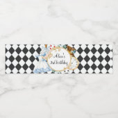 Alice Wonderland was gek op een theepot Waterfles Etiket (Enkel label)