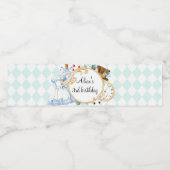 Alice Wonderland was gek op een theepot Waterfles Etiket (Enkel label)