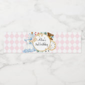 Alice Wonderland was gek op een theepot Waterfles Etiket (Enkel label)