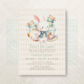 Alice Wonderland White Rabbit Baby shower Kaart
