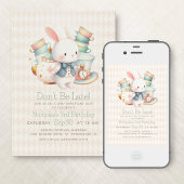 Alice Wonderland Witte Konijn Verjaardag Kaart