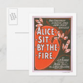Alice zit bij het Fire Great London Play Poster Briefkaart (Voorkant / Achterkant)