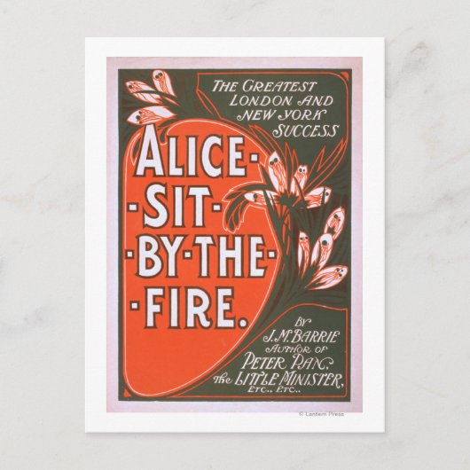 Alice zit bij het Fire Great London Play Poster Briefkaart (Voorkant)