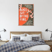 Alice zit bij het Fire Great London Play Poster Canvas Afdruk (Insitu (Slaapkamer))