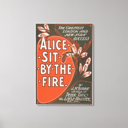Alice zit bij het Fire Great London Play Poster Canvas Afdruk (Voorkant)