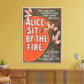 Alice zit bij het Fire Great London Play Poster Canvas Afdruk (Insitu (Woonkamer))