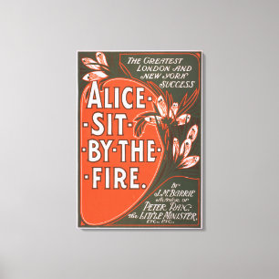 Alice zit bij het Fire Great London Play Poster Canvas Afdruk