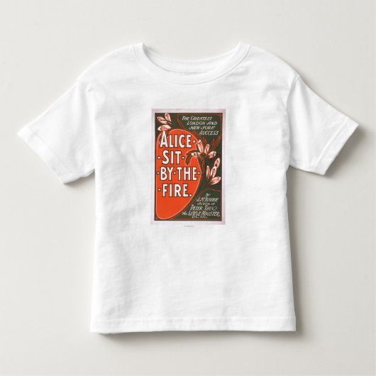 Alice zit bij het Fire Great London Play Poster Kinder Shirts (Voorkant)