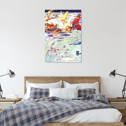 Alice Zwemmen In het zwembad van Tranen in Wonderl Canvas Afdruk (Insitu (Slaapkamer))