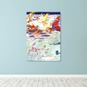 Alice Zwemmen In het zwembad van Tranen in Wonderl Canvas Afdruk (Insitu (Houten vloer))