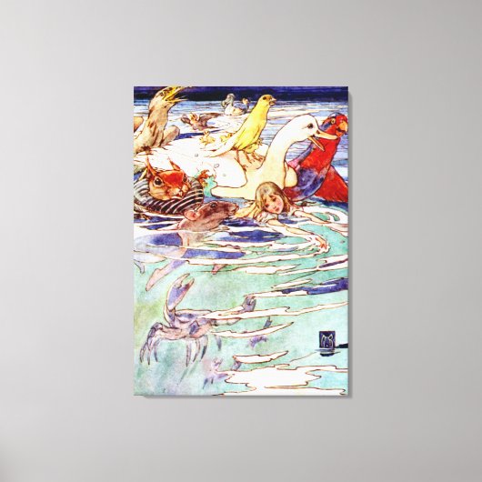 Alice Zwemmen In het zwembad van Tranen in Wonderl Canvas Afdruk (Voorkant)