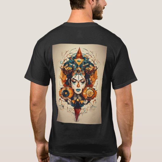 Alice's Abstract Ink: Unique Art T-shirt. T-shirt (Achterkant)