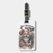 Alice's Adventures (bewerkbare tekst) Bagagelabel (Voorkant verticaal)
