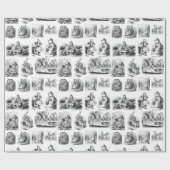  Alice's Adventures in Wonderland Pattern Cadeaupapier (Vlak)