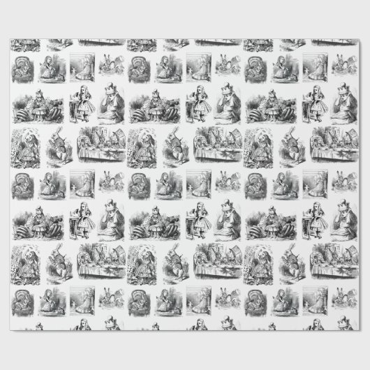 Alice's Adventures in Wonderland Pattern Cadeaupapier (Vlak)