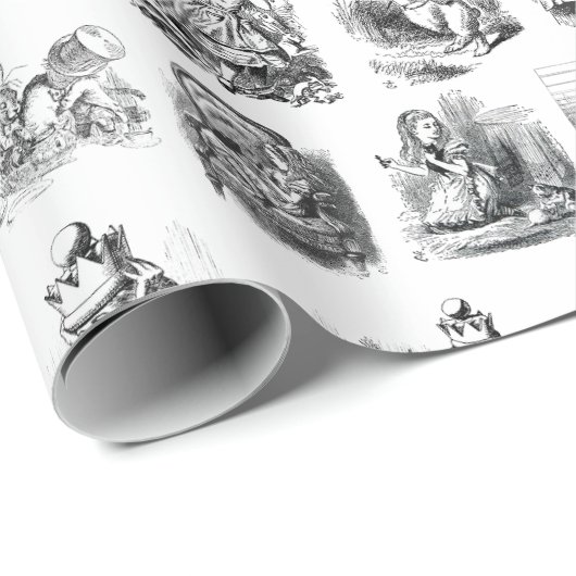 Alice's Adventures in Wonderland Pattern Cadeaupapier (Rol Hoek)