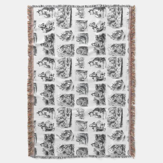 Alice's Adventures in Wonderland Pattern Deken (Voorkant Verticaal)