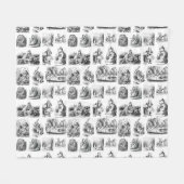  Alice's Adventures in Wonderland Pattern Fleece Deken (Voorkant (Horizontaal))