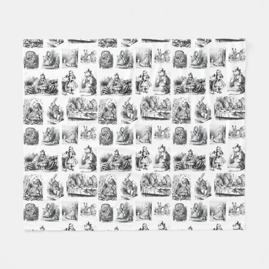  Alice's Adventures in Wonderland Pattern Fleece Deken (Voorkant (Horizontaal))