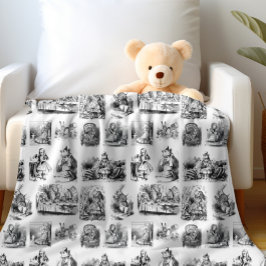  Alice's Adventures in Wonderland Pattern Fleece Deken