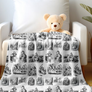 Alice's Adventures in Wonderland Pattern Fleece Deken