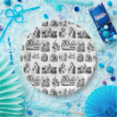 Alice's Adventures in Wonderland Pattern Papieren Bordje (Feest)