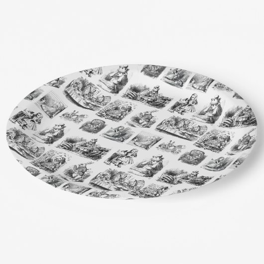 Alice's Adventures in Wonderland Pattern Papieren Bordje (Gekanteld)