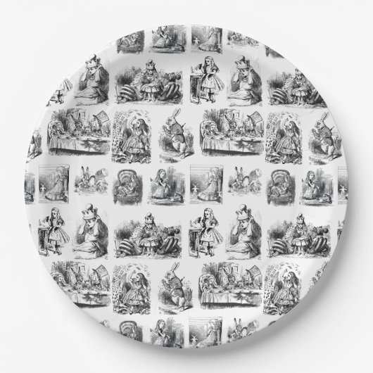 Alice's Adventures in Wonderland Pattern Papieren Bordje (Voorkant)