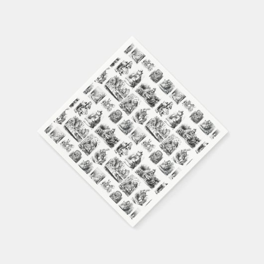 Alice's Adventures in Wonderland Pattern Servet (Hoek)