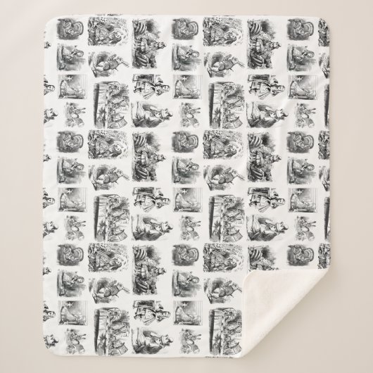 Alice's Adventures in Wonderland Pattern Sherpa Deken (Voorkant)