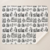 Alice's Adventures in Wonderland Pattern Sherpa Deken (Voorkant (horizontaal))
