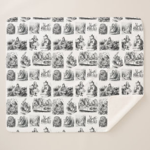  Alice's Adventures in Wonderland Pattern Sherpa Deken