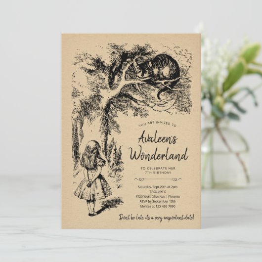 Alice's Adventures in Wonderland Verjaardag Kaart (Staand voorkant)