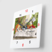 Alice's Adventures in Wonderland Vierkante Klok (Hoek)