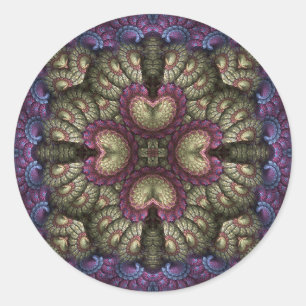 Alice's Asters II Ronde Stickers