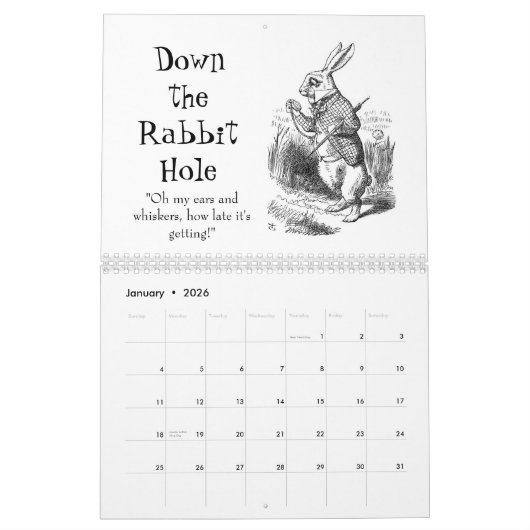 Alice's avonturen in Wonderland Calendar Kalender (Jan 2026)