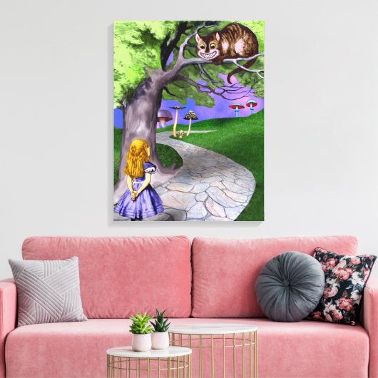 Alice's avonturen in Wonderland Canvas Afdruk (Insitu (Woonkamer))