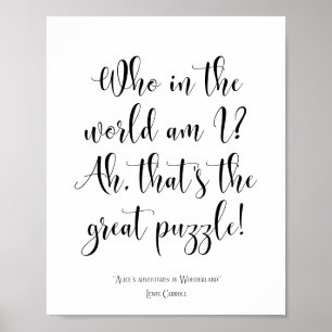 Alice's avonturen in Wonderland citeren Poster