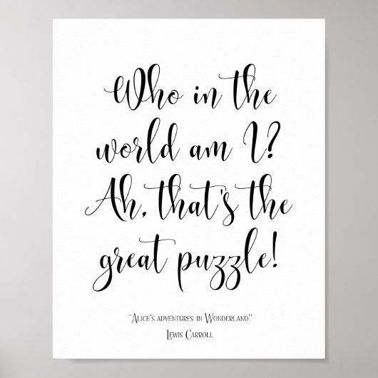 Alice's avonturen in Wonderland citeren Poster (Voorkant)