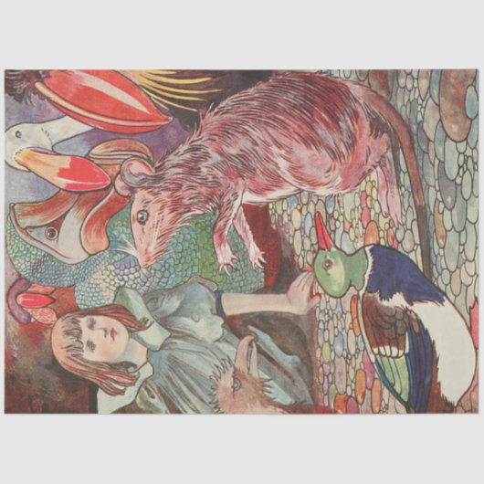 Alice's avonturen in Wonderland muis Tissuepapier (Voorkant)