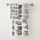Alice's avonturen in Wonderland Patroon Bad Handdoek (Insitu)