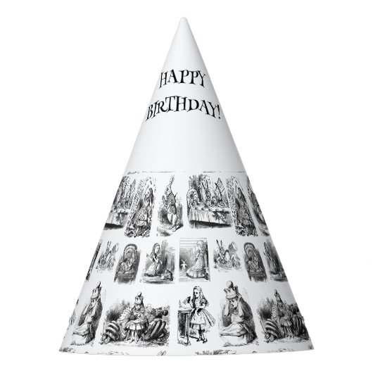 Alice's avonturen in Wonderland patroon Feesthoedjes (Voorkant)