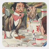 Alice's avonturen in Wonderland Tea Party  Vierkante Sticker (Voorkant)