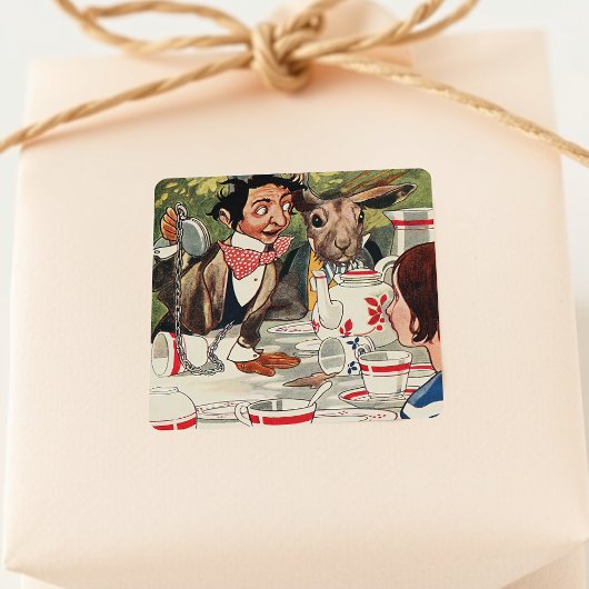Alice's avonturen in Wonderland Tea Party  Vierkante Sticker