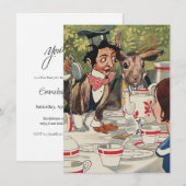 Alice's Avonturen in Wonderland Theepartij Vintage Kaart (Voorkant / Achterkant)