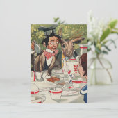 Alice's Avonturen in Wonderland Theepartij Vintage Kaart (Staand voorkant)
